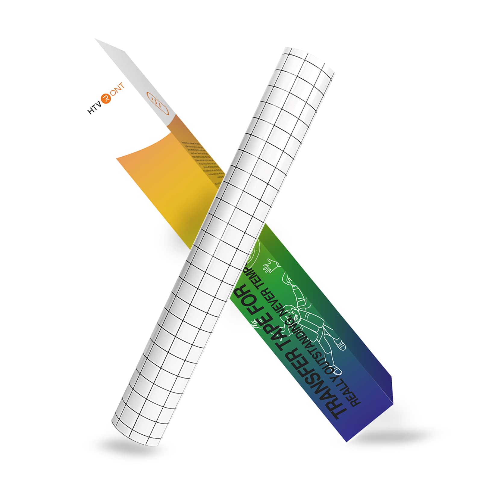 HTVRONT StrongGrip Transfer Tape - 12" x 10FT(30.5x305CM) Black Alignment Grid Clear Transfer Tape, Strong Tack Transfer Paper for Cricut, for Signs Stickers Decals Walls Doors