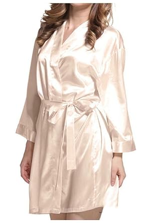 Amazon Maweisong 女子ショート着物ローブサテンのナイトウェア