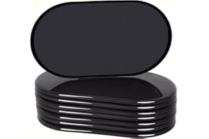 Ezprotekt 8 Pack Large Furniture Movers Sliders for Carpet, 9 1/2" x 5 3/4" Reusable Oval Furniture Moving Pads for Heavy Bed Sofa Fridge Couch Cabinet, Move Items Quickly and Easily (Black)