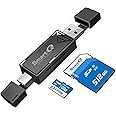 SD Card Reader, SmartQ Dual Connector USB 2.0/USB-C Memory Card Reader Adapter, Compatible with SD/Micro SD/SDHC/SDXC/MMC [Ca