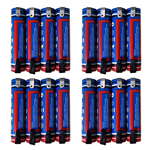 HYPERPS (16-Pack) 1.2V AAA 600mAh Ni-MH Rechargeable Battery for High-Drain Devices, Quick Charge (Flat Top w/Soldering Tabs)