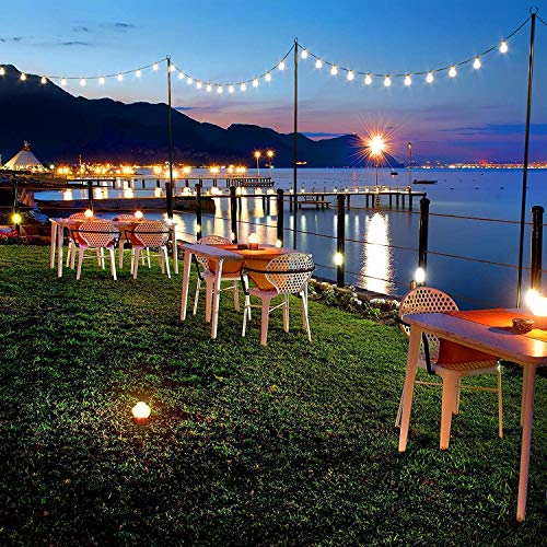 SANDEGOO Outdoor String Lights, 10-Foot Rust Proof Bracket, Used for Courtyard Garden Residence Cafe Wedding Decoration LED or Solar Light Bulb Stainless Steel(2 Bags Four Fork)