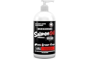 Finest For Pets Wild Alaskan Salmon Oil for Dogs & Cats - Omega 3 Fish Oil with Pollock & Salmon for Sensitive Skin & Coat Health. EPA & DHA Ease Itching, Supports Joint, Immune & Heart Health (16oz)