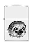 Zippo Lighter- Sloth Face Cute White Matte