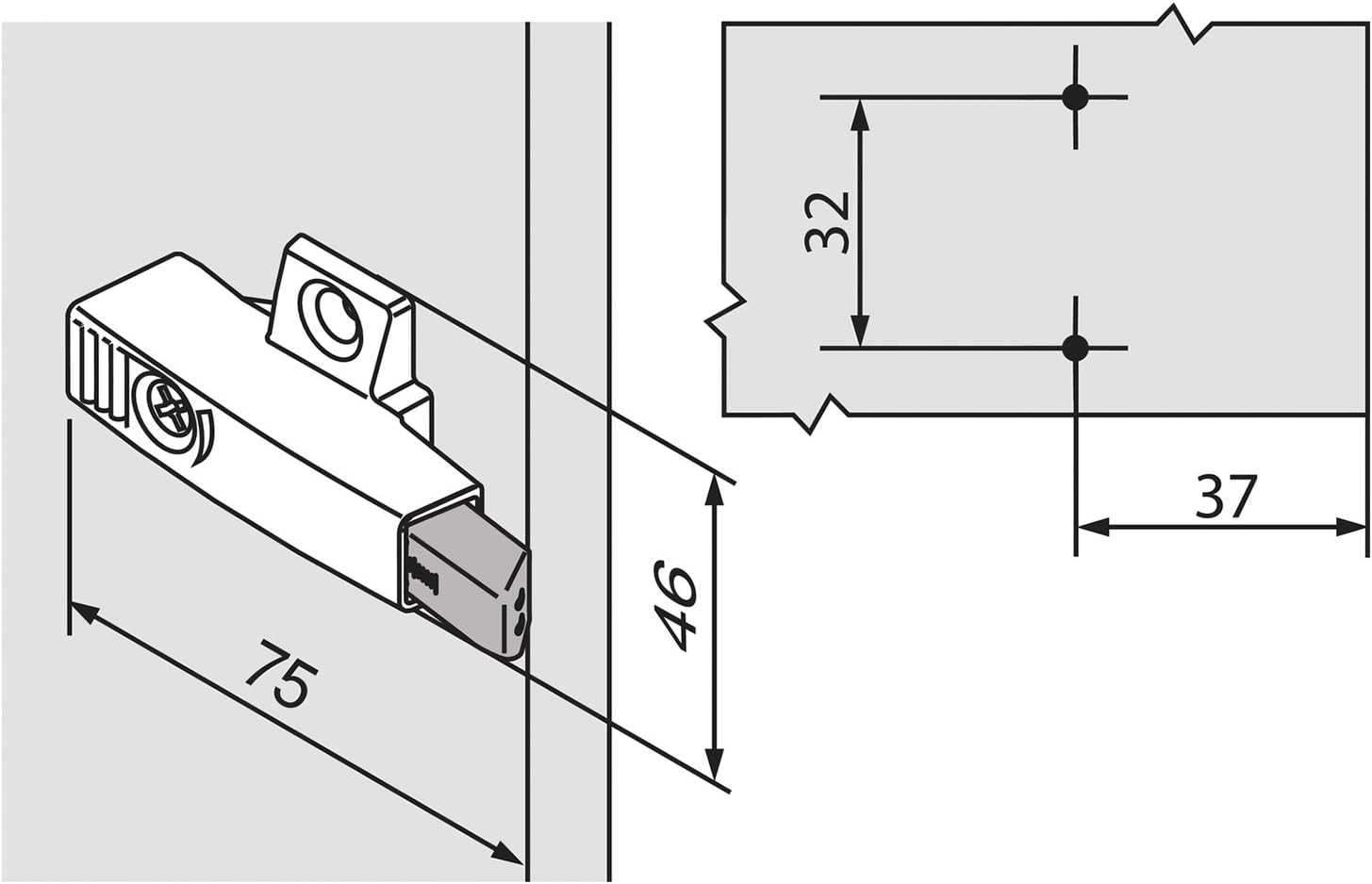 Blum Blumotion Door Lock with kreuzmontagplatte 33 mm Diameter (105031775, Silver - Image 5