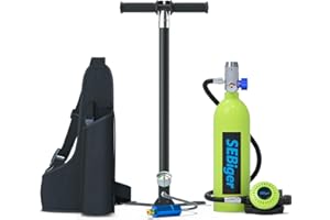 SEBiger Mini Scuba Tank S400 Scuba Tank 1.0L Capacity with 15-20 Minutes Underwater Breathing(No More Than 33ft) Portable Diving Gear Emergency Backup Diving Tank Rescue Pony Bottle