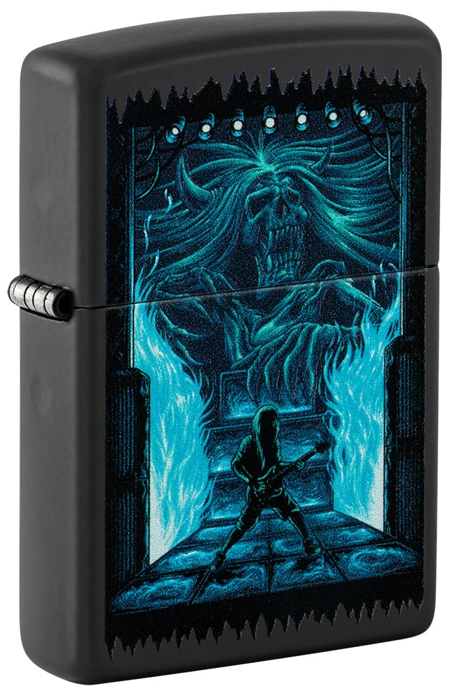 Zippo Windproof Lighter - Dark Gothic - Iron Stone, Colour Image - Refillable for Lifetime Use - Adjustable Flame - Gift Box - Metal Construction - Made in USA