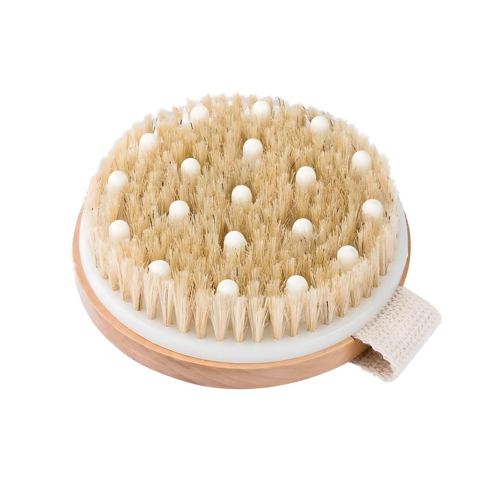 Dry Body Brush for Exfoliating Skin With Natural Boar Bristles - Dual-use Body and Massage Scrubber, Physical Exfoliation for Dead Skin - Organic Spa