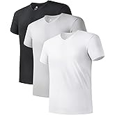 DAVID ARCHY Men's Bamboo Rayon Moisture-Wicking V-Neck Undershirt 3 or 5 Pack