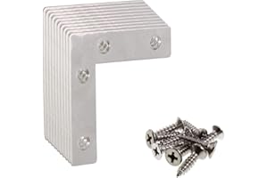 ULIFESTAR Stainless Steel L Shape Flat Corner Brace Bracket for Wood, Metal Fixing Joining Support Brace for Shelves, Furniture and Cabinet 10 Pack (40x40mm)