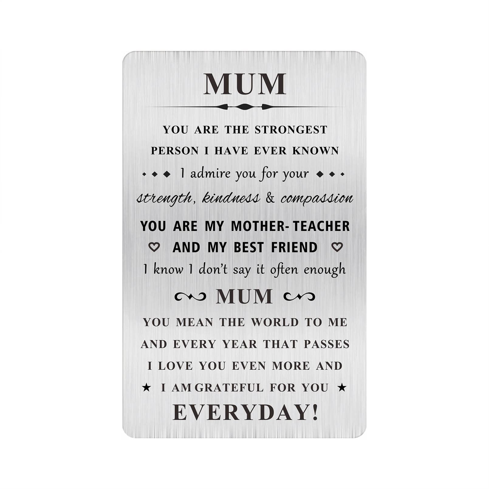 MOQIYXL Mum Christmas Wallet Card, Meaningful Mothers Day Gifts for Mum from Daughter Son, Mum Valentines Day Cards, Mothers Day Present