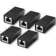 Y.D.F RJ45 Coupler, Network Coupler, Ethernet Connectors, Hielded in-Line Coupler for Cat7/Cat6/Cat5e/Cat5 Ethernet Cable Extender Connector - Female to Female (Black-5 Pack)
