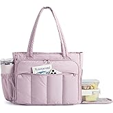 BAGSMART Tote Bag for Women, Teacher Tote with Insulated Compartment, Large Puffer Work Tote Handbags for Work