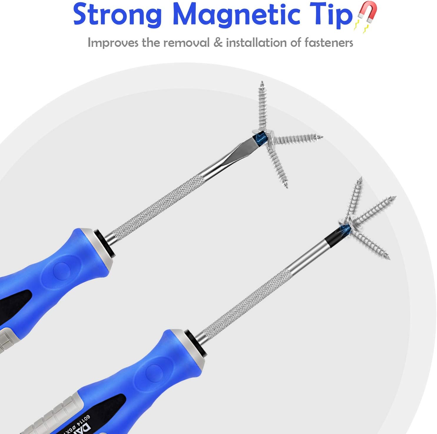 AbeTammy 2-Piece Screwdriver Set, 3.89 inch Shaft Non-Slip Grip Screwdriver Magnetic Tip 6mm PH2 Slotted/Phillips Screwdrivers, Drop Forged Chrome-Vanadium Shaft (Phillips Slotted Screwdriver Set) - - 