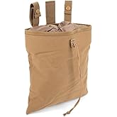 CAT Outdoors MOLLE Dump Pouch Large with Drawstring - Foldable Tactical Mag Dump Pouch for Duty Belt - Roll Up Dump Bag Tactical for Airsoft Magazine - MOLLE Drop Pouch Tactical