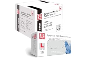INTCO Basic Medical Blue Nitrile Exam Gloves - Latex-Free & Powder-Free - NGPF 7003 (Case of 1,000), Large