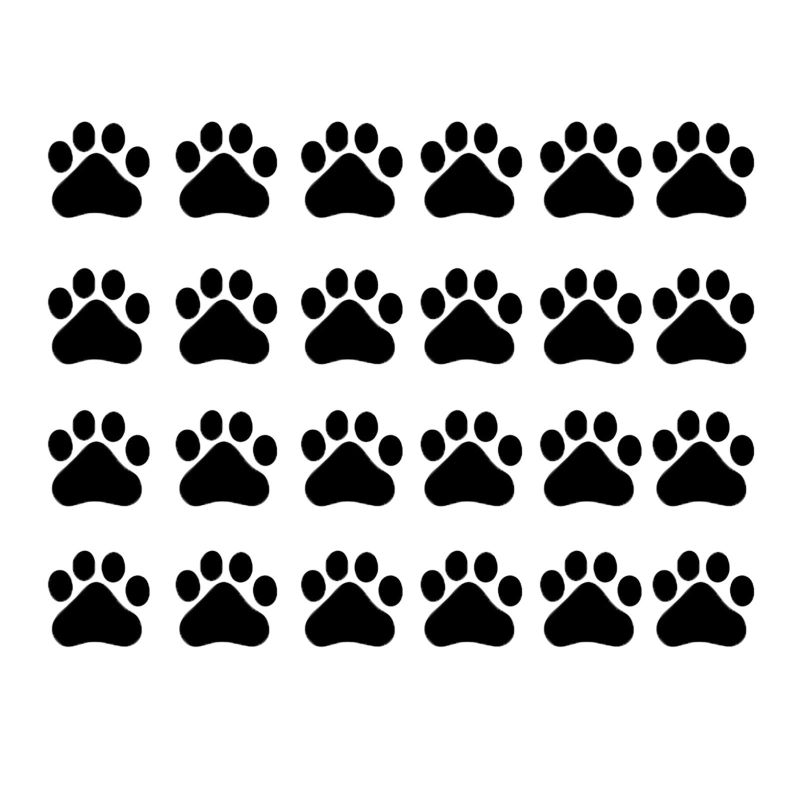 24Pcs Large Dog Footprints Wall Decal Vinyl Stickers, Removable Lovely Animal Paw Print Art DIY Sticker Mural for Bedroom Playroom Living Room Office Home Window Door Decoration