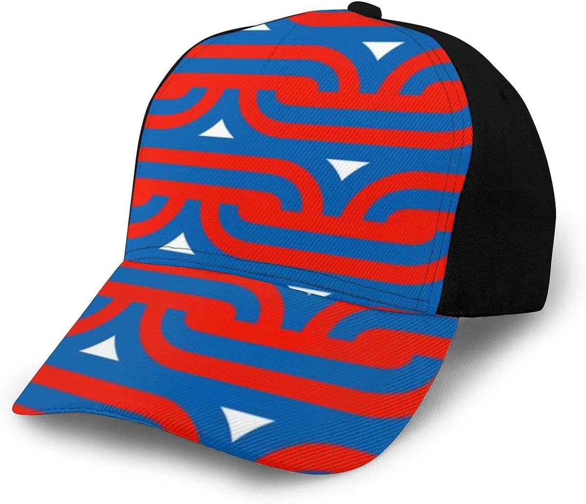 Baseball Caps Pattern Geometric Shapes Stripes Personalized Cotton