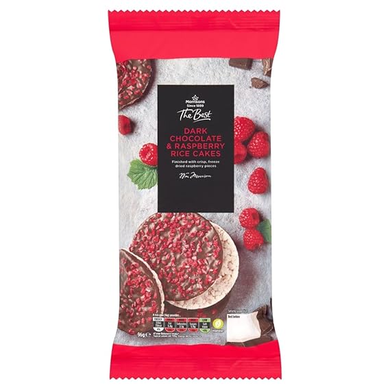 Morrisons The Best Dark Chocolate & Raspberry Rice Cakes, 96 g Amazon