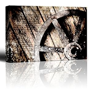 Wagon Wheel Riders of The Purple Sage Wooden Background