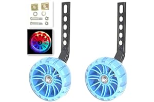 YJIA a Pair of Children's Bicycle Riding Flash Silent Training Wheels, Suitable for 12-20 inch Single Speed Bicycles … (Blue 