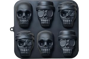 JETKONG Skull Cake Pan Silicone Skull Cakelet Mold Skull Pirate Cake Tin Baking Pan (Black)