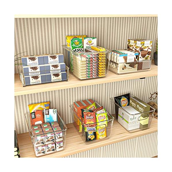 Queta-Premium-Transparent-Pantry-Organizer-Bins-Set-of-6-Containers-4-Large-and-2-Small-Organizing-Bins-Storage-Organizers-for-Kitchen-Pantry-Cabinets-Countertops-Cupboards--BPA-Free Queta Premium Transparent Pantry Organizer Bins - Set of 6 Containers (4 Large and 2 Small Organizing Bins) Storage…