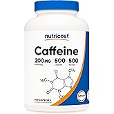 Nutricost Caffeine Pills, 200mg Per Serving (500 Caps)