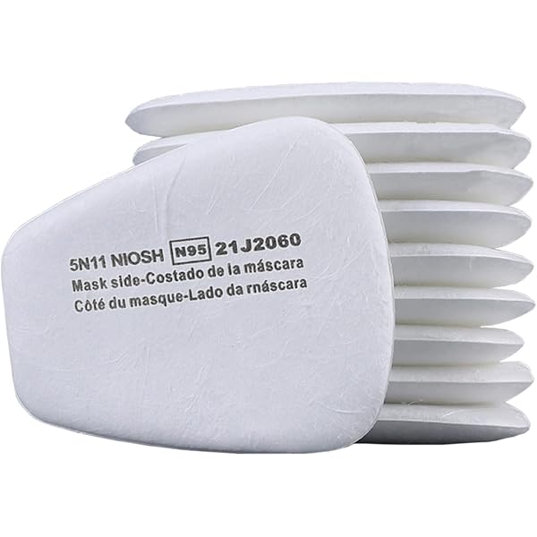 60 Filtres 5N11 Pour Respirateur - Compatible Avec Cartouche 6001 (3M 6200, 7502, Etc.) - Filtration ≥95% Poussière, Peinture, Particules