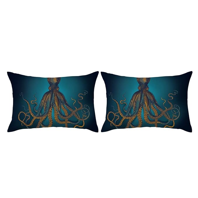 Amazon Com Arightex Nautical Octopus Pillowcase Gold Octopus