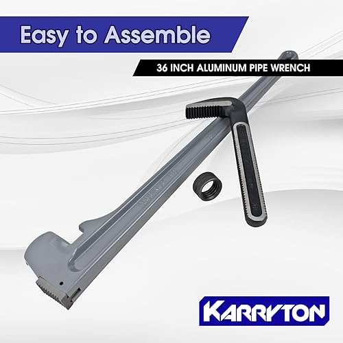 24 Inch Aluminum Offset Pipe Wrench Set, Heavy Duty Adjustable Plumbing Wrench With Cr Mo Floating Hook Jaw And Beam Handle