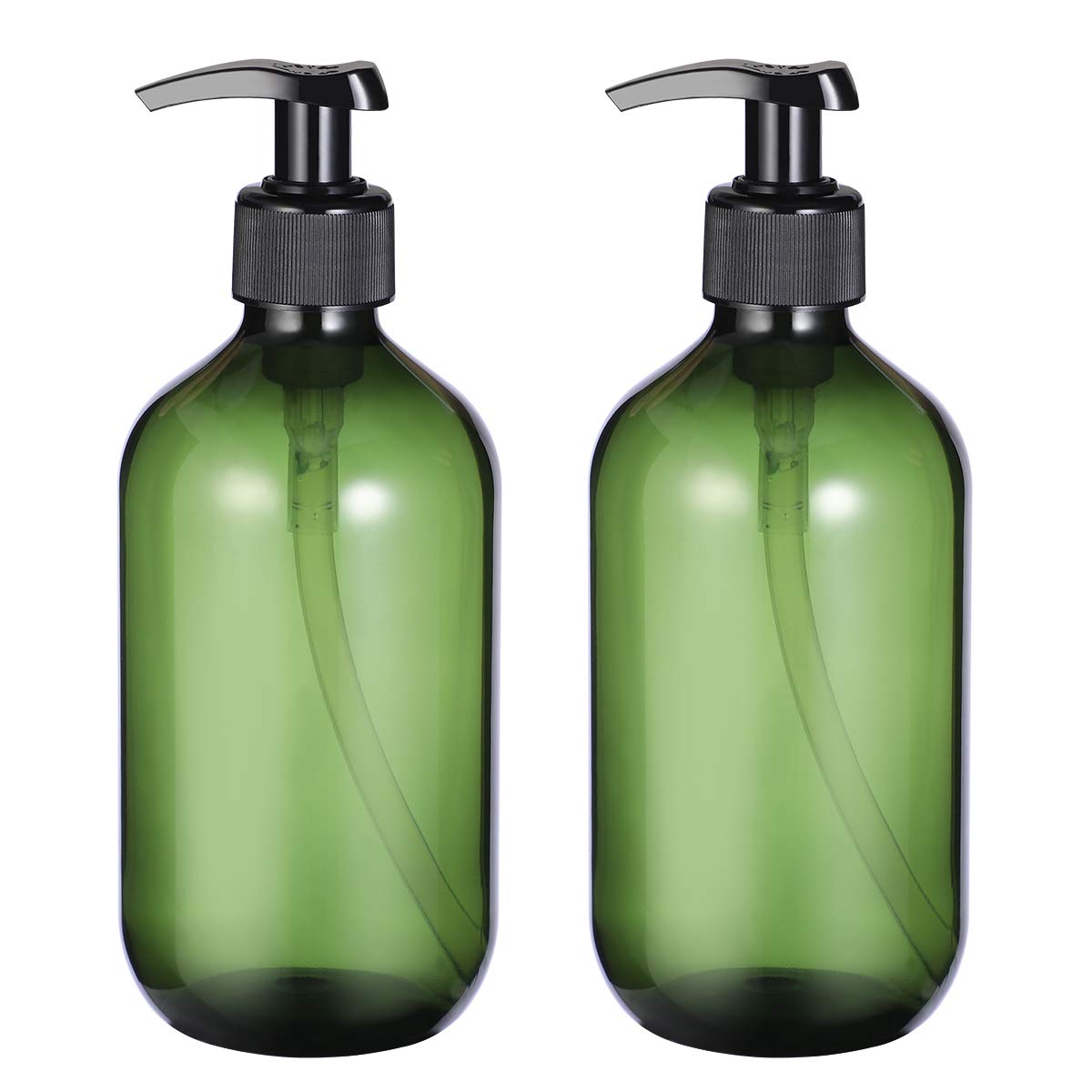 2PCS 500ml Empty Shampoo Bottles Opaque Versatile Pump Bottle Drip-free Lotion Container Hand Soap Dispenser (Random Color)