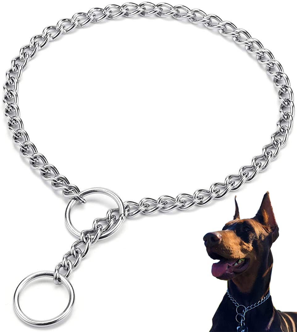 LOS ANDES Dog Chain Collars Strong Choke Chain No Pull Metal Slip Collar Anti Chew Training Collar Stainless Choker Collar for Medium and Large Dogs
