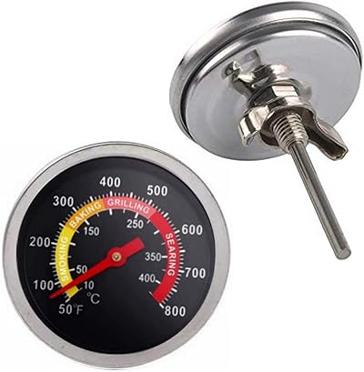 YOTOM 2 Pieces BBQ Grill Temperature Gauge 2 IT Dial Thermometer Stainless