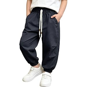 Sweatpants for Boy Girls Solid Color School Uniform Pant Breathable Lightweight Stretchy Sport Jogging with Pocket