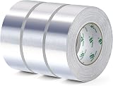 BOMEI PACK Aluminum Foil Tape 50mm x 50m 3 Rolls High Temp Moisture UV Resistant view 1