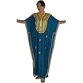 Moroccan Caftan Hand Made with Gold Hand Embroidery Long Length