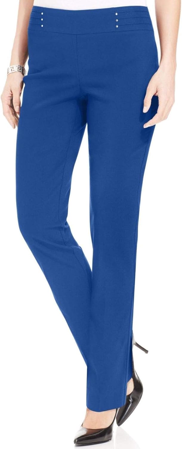 JM Collection Petites Size PM Royal Blue Solid SlimLeg Pants at Amazon