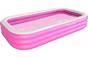Toysical Pink Inflatable Pool for Kids and Adults - 118 x 72 x 22 - Oversized Family Swimming Pool for Toddlers, Backyard, Outdoor, Summer Water Party, Garden