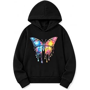 Lovekider Girl Graphic Hoodie, Long Sleeve Hooded Pullover Sweatshirt 7-14Y | Lightweight, smooth hoody pullovers with colorf