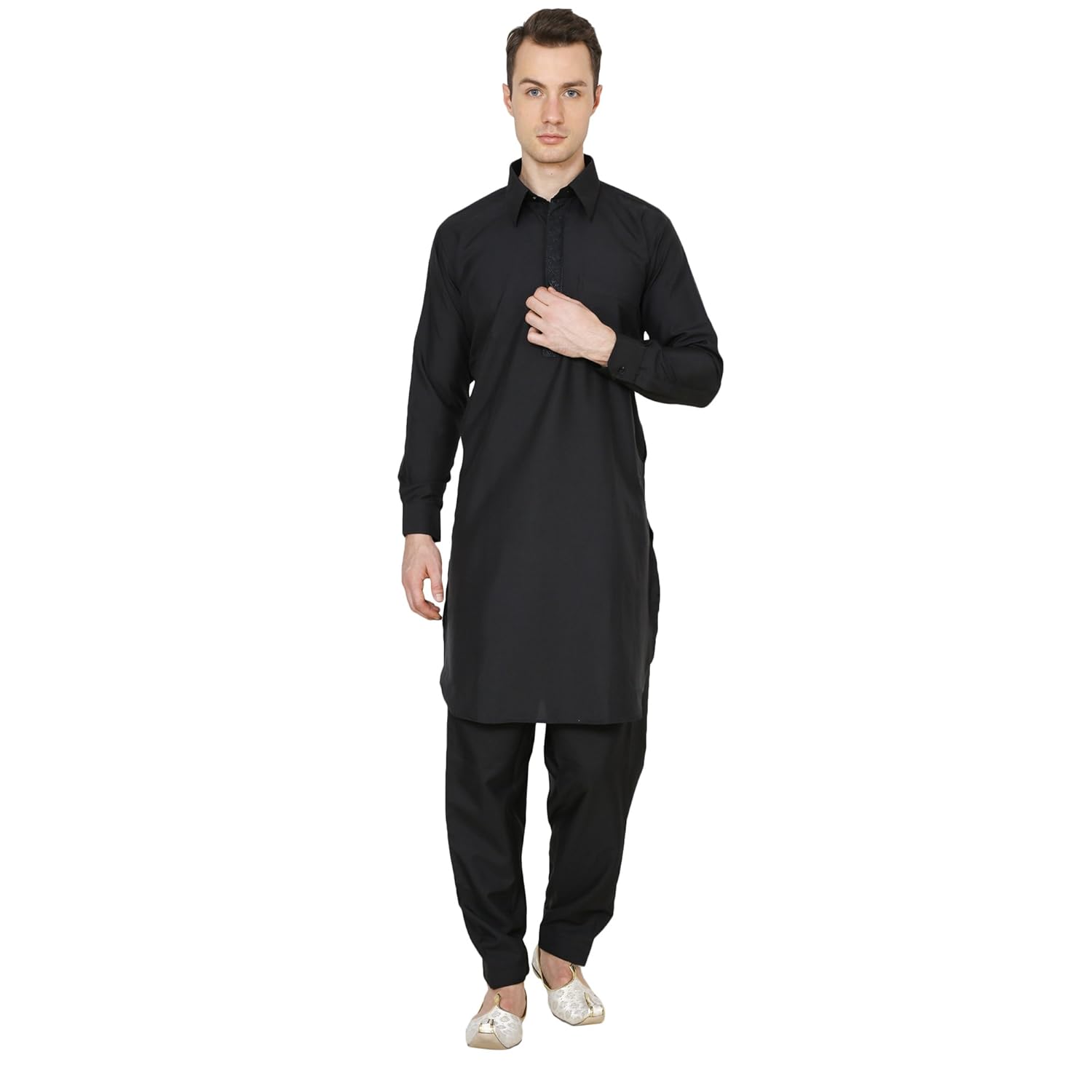 royal kurta men's cotton blend pathani kurta salwar