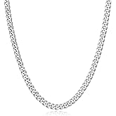Laeclily Cuban Link Chain for Men Women Silver Necklace 3.5/5/7mm Silver Chain Stainless Steel Choker Necklaces Mens Jewelry 18/20/22/24 inch