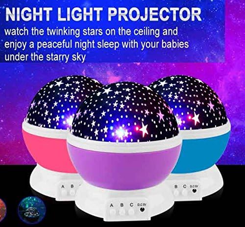 Carecroft Star Moon Master 360 Degree Sky Rotating Cosmos Colour Changing 4 LED Heads Light Projector Lamp (Multicolour