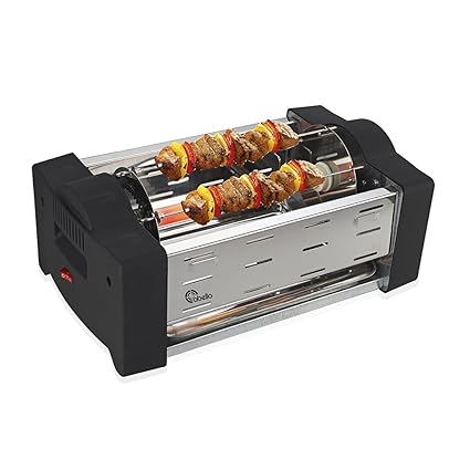 Abello Electronic Barbeque Griller With 6 Skewers (Silver)