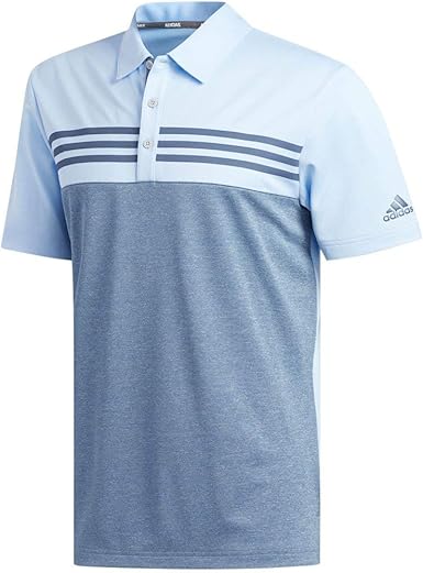 adidas men's drive heather colorblock golf polo