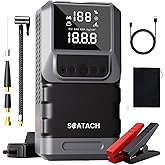 Jump Starter with Air Compressor, 6000A 150PSI Tire Inflator | Battery Jumper Starter Portable (10.0 Gas/8.0L Diesel) 12V Jump Box with Jumper Cables, LED Light, LED Display