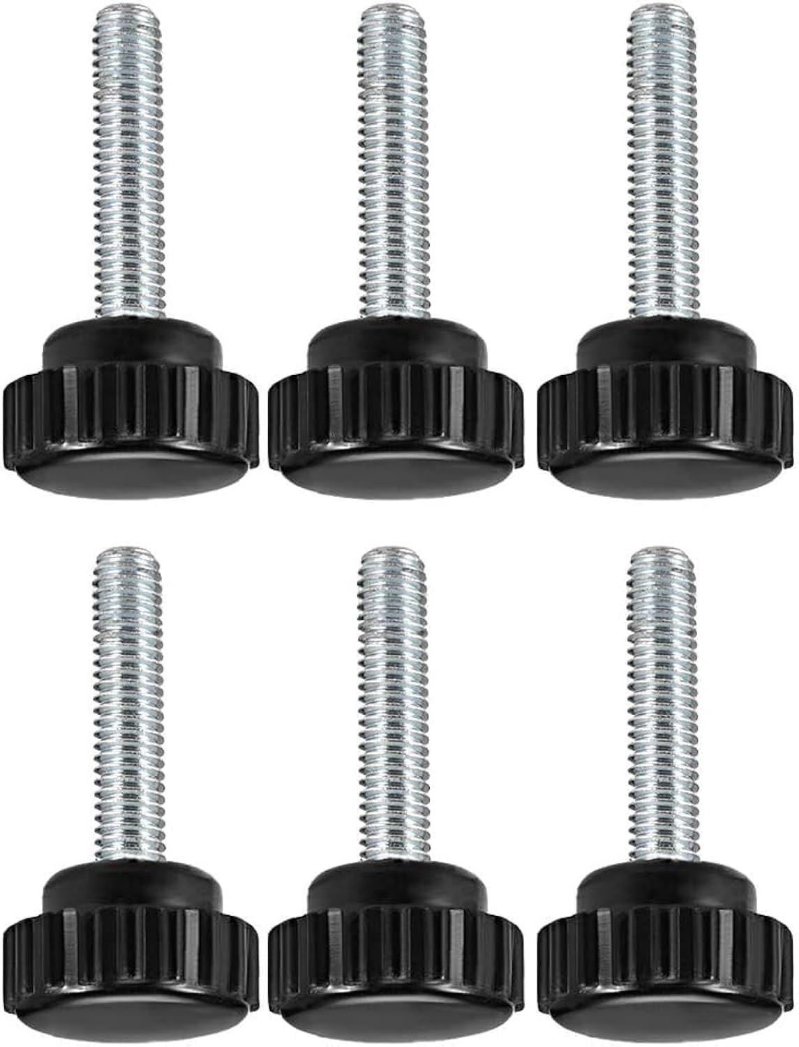 Boxonly Knurled Thumb Screw for Saw Drill Press Lathe and Routing Jigs Packaging Machinery Printing Equipment Clamping Knobs Grip Threaded Hand Bolt Knobs M6 x 30mm 6pcs — image 1