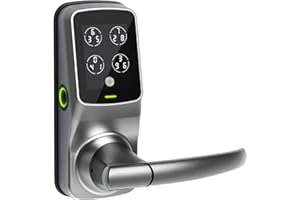 Lockly Secure Plus, Bluetooth Smart Door Lock, Keyless Entry Door Lock with Handle, PIN Genie® Keypad, 3D Biometric Fingerprint Sensor, Auto Lock