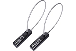 LI-TIANFENG Cable Locks with 4-Digit Combination, Resettable Combo Code Anti-Theft for Locker, Cabinet, Fence, Gate, Pet Door, Bike Helmet Safe (Cable: 11.8"/30cm, Black 2Pack)