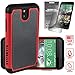 ElBolt HTC Desire 610 Silicon Dual Layer Armor Protective Case Cover Skin - Red with ElBolt Premium Screen Protector by ElBolt TM